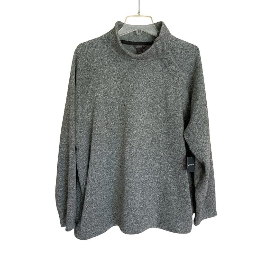Eddie Bauer Woman Sz.XXL Radiator Fleece Raglan Snap Neck Sweatshirt NEW